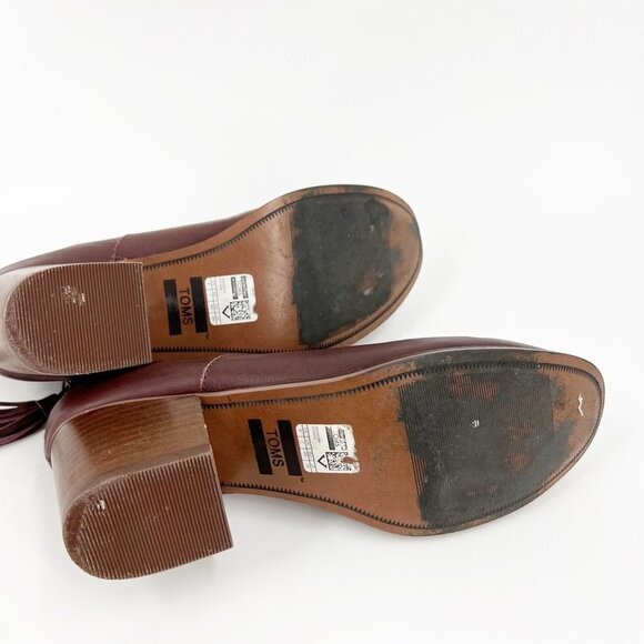 ✅ TOMS Carpe Diem Leather Ankle Heel Boots Size 9 - Picture 8 of 10